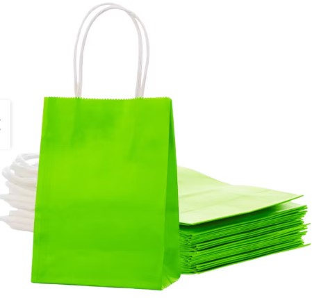 BOLSA CRAFT 22X16X8CM VERDE  PQT.12UD.  CXB-600 UD.