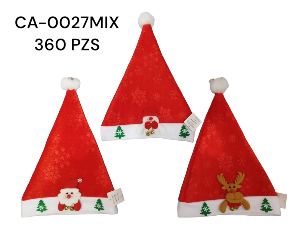 NAVIDAD GORRO 42CM RE. SA. MU CXB 360UD.