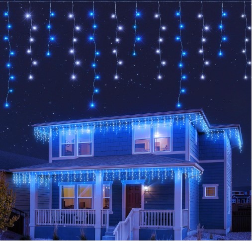 NAVIDAD LUZ 100L CASCADA AZUL/BLANCO
