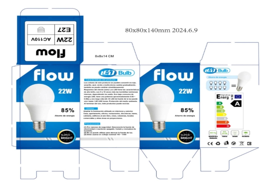 BOMBILLO AHORRATIVO E27/110V/ 22W
