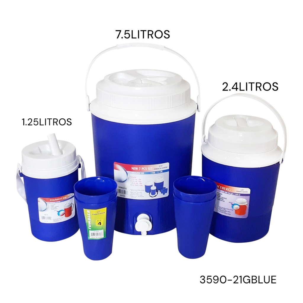 HIELERA AZUL SET 7PCS