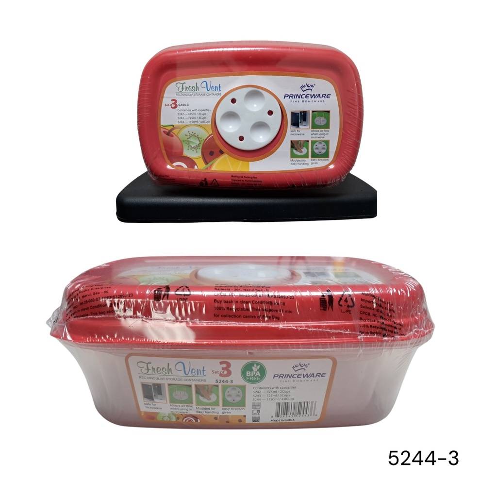 ENVASE SET 3PCS 1.15L/1150ML PRINCEWARE