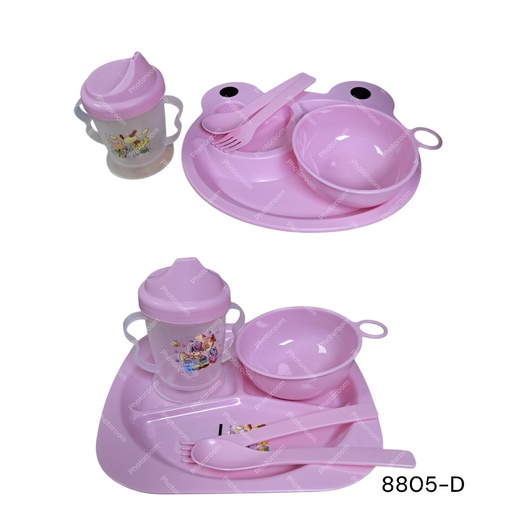 [8805-D] SET BEBE CUAD Y RANA 4PZS VASO BOWL
