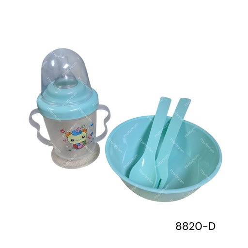 [8820-D] SET BEBE CUAD 3PZS VASO BOWL