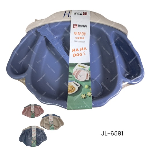 [JL-6591] PLATO PARA BEBE CON CUBIERTOS PERRITO