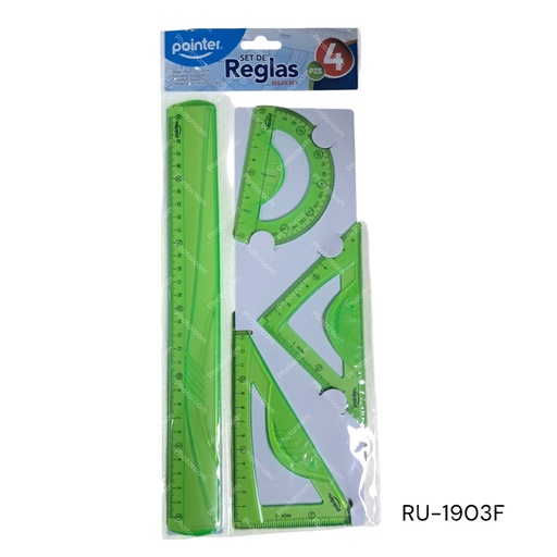 [RU-1930F] SET REGLAS GEOMETRICAS X4PZS   CXB-144