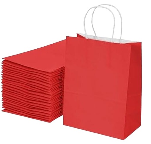 [CA-0022ROJ] BOLSA CRAFT 22X16X8CM ROJO  PQT.12UD.  CXB-600 UD.