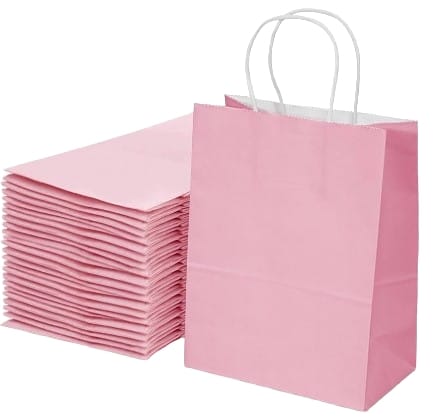 [CA-0022ROS] BOLSA CRAFT 22X16X8CM ROSADA  PQT.12UD.  CXB-600 UD.