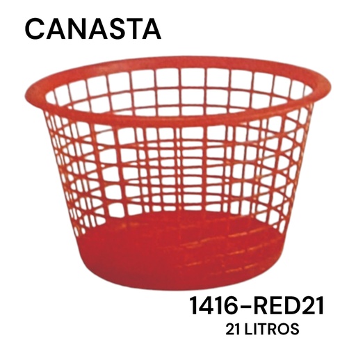 [1416-DELTA RED21LTR] CANASTA DELTA RED 21 LITROS