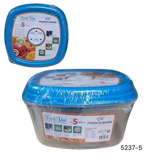 [5237-5] ENVASE SET 5PCS 7.25L/ 7250ML PRINCEWARE